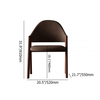 HMR Modern Dining Chairs with Linen Upholstery - Brown, 2-Pieces