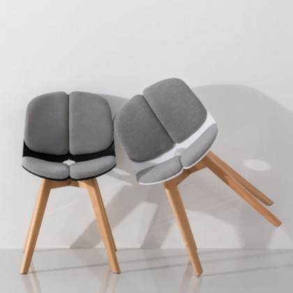 HMR - Modern Dining Chair High Back Cotton & Linen Upholstered Dining Chair Beech Legs