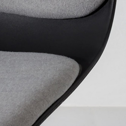 HMR - Modern Dining Chair High Back Cotton & Linen Upholstered Dining Chair Beech Legs
