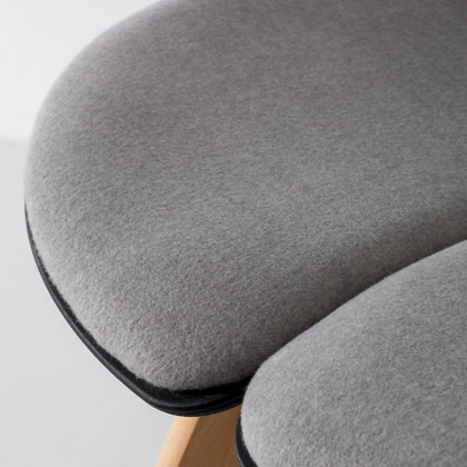 HMR - Modern Dining Chair High Back Cotton & Linen Upholstered Dining Chair Beech Legs