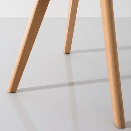 HMR - Modern Dining Chair High Back Cotton & Linen Upholstered Dining Chair Beech Legs