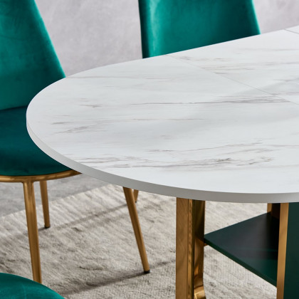 HMR - 59.1" Modern Rectangle Leaf Folding Wood Dining Table with Storage Seats 4-6 People
