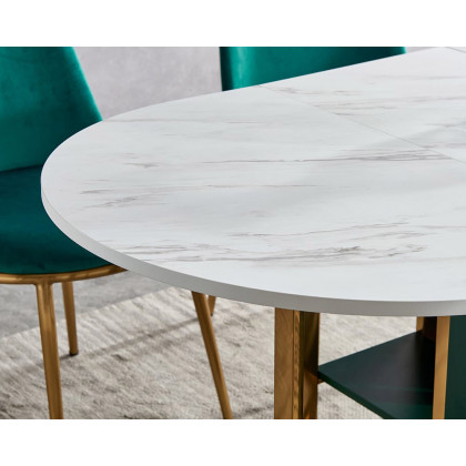 HMR - 59.1" Modern Rectangle Leaf Folding Wood Dining Table with Storage Seats 4-6 People