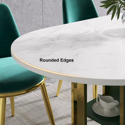 HMR - 59.1" Modern Rectangle Leaf Folding Wood Dining Table with Storage Seats 4-6 People