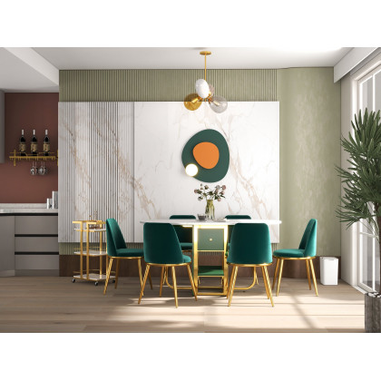 HMR - 59.1" Modern Rectangle Leaf Folding Wood Dining Table with Storage Seats 4-6 People