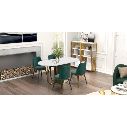 HMR - 59.1" Modern Rectangle Leaf Folding Wood Dining Table with Storage Seats 4-6 People