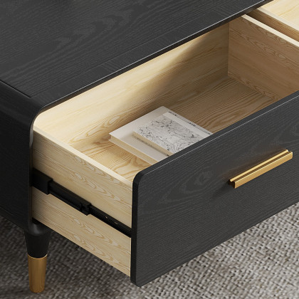 HMR - TV Stand Rectangle Media Console in 63"W, Black