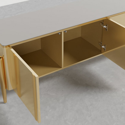 HMR - Salley TV Stand Console with 4 Doors in Champagne