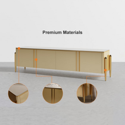 HMR - Salley TV Stand Console with 4 Doors in Champagne