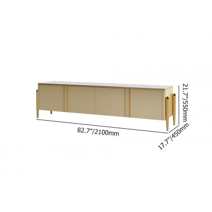 HMR - Salley TV Stand Console with 4 Doors in Champagne