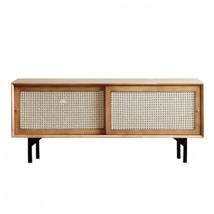 HMR - Cottage TV Stand with Rattan Doors in Natural