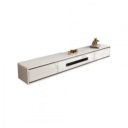 HMR Smooth TV Stand Postmodern Minimalist Floating Media Console with Storage - White, 70.9"W x 9.4"D x 8.3"H