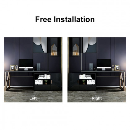 HMR - L-Shaped Computer Desk with Cabinet and Storage in Black