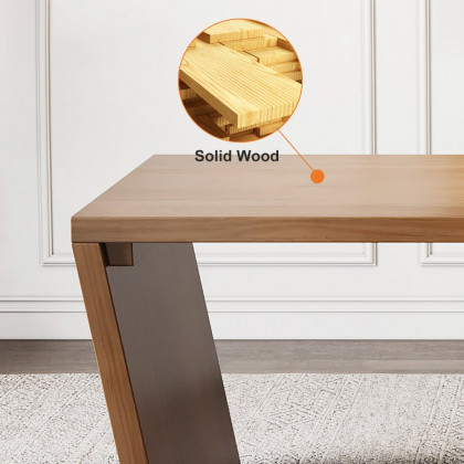 HMR Cabstract Series Modern 63" Office Desk with Drawer - Distressed
