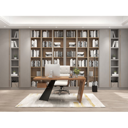 HMR Cabstract Series Modern 63" Office Desk with Drawer - Distressed