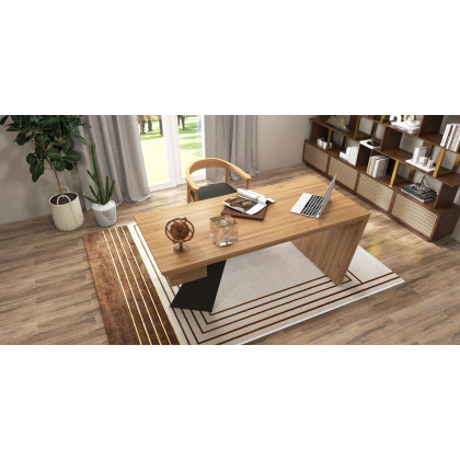 HMR Cabstract Series Modern 63" Office Desk with Drawer - Distressed