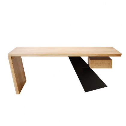 HMR Cabstract Series Modern 55" Office Desk with Drawer - Natural