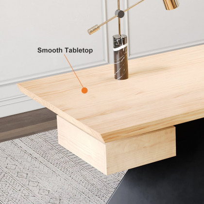 HMR Cabstract Series Modern 55" Office Desk with Drawer - Natural