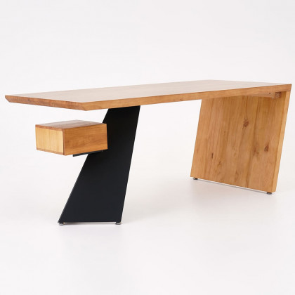 HMR Cabstract Series Modern 55" Office Desk with Drawer - Distressed