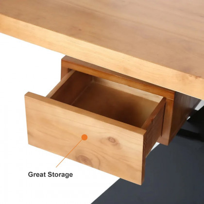 HMR Cabstract Series Modern 55" Office Desk with Drawer - Distressed