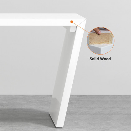 HMR Cabstract Series Modern 63" Office Desk with Drawer - White/Gold