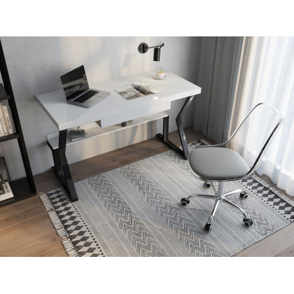 HMR 47" Computer Desk with Shelf & Drawer - White