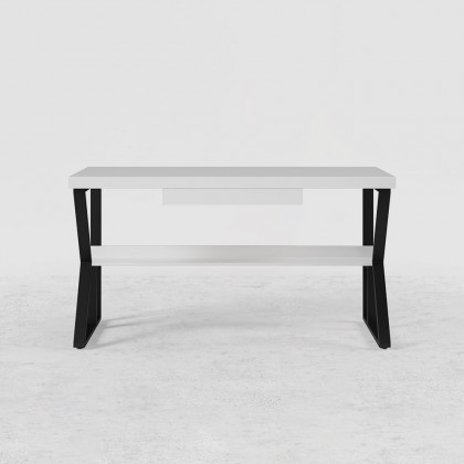 HMR 39" Computer Desk with Shelf & Drawer - White