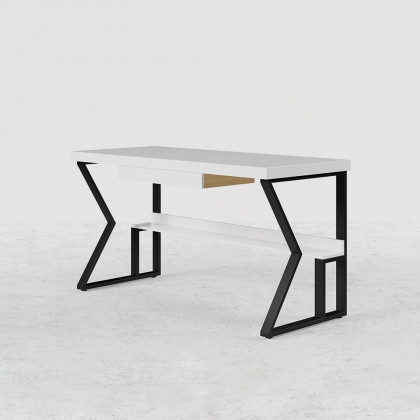 HMR 39" Computer Desk with Shelf & Drawer - White