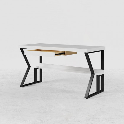 HMR 39" Computer Desk with Shelf & Drawer - White