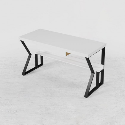 HMR 39" Computer Desk with Shelf & Drawer - White