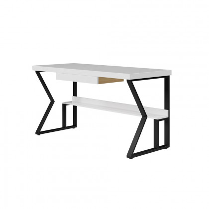 HMR 39" Computer Desk with Shelf & Drawer - White