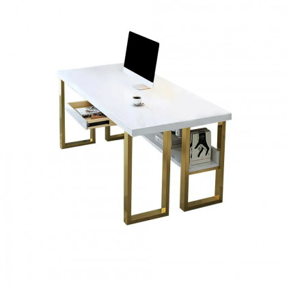 HMR - Computer Desk with Drawer and Storage Shelf in with Drawer, 55.1"L x 27.6"W
