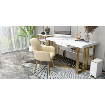 HMR - Computer Desk with Drawer and Storage Shelf in with Drawer, 55.1"L x 27.6"W