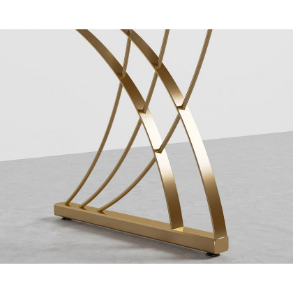 HMR - Computer Desk Rectangular with Gold Frame in White, 63"L x 27.6"W