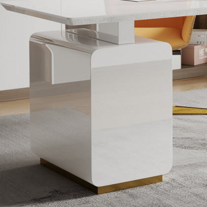 HMR Modern 71" Office Desk with Drawers - White