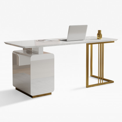 HMR Modern 71" Office Desk with Drawers - White