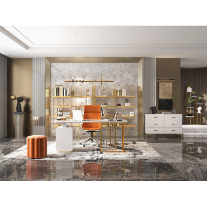HMR Modern 71" Office Desk with Drawers - White
