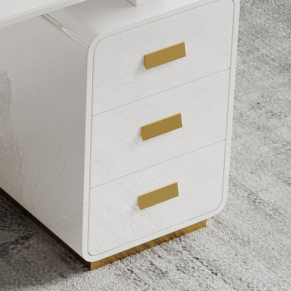 HMR Modern 63" Office Desk with Drawers - White