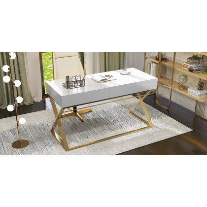 HMR - Drawer Rectangular Computer Desk in 55"L, White