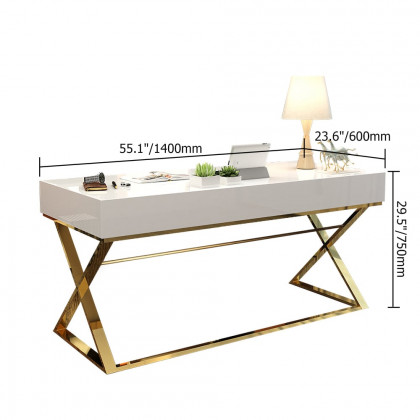 HMR - Drawer Rectangular Computer Desk in 55"L, White