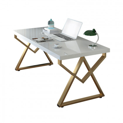HMR Modern Rectangular 40" Writing Desk with Base - White