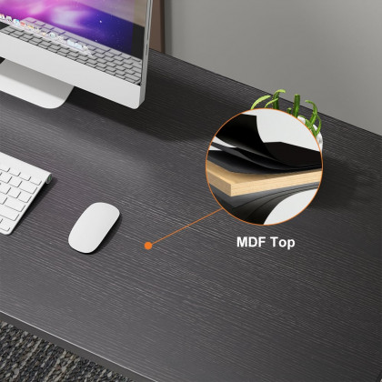 HMR Modern 71" Office Writing Desk with Drawers - Black