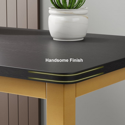 HMR Modern 71" Office Writing Desk with Drawers - Black