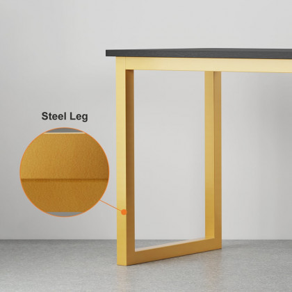 HMR Modern 71" Office Writing Desk with Drawers - Black