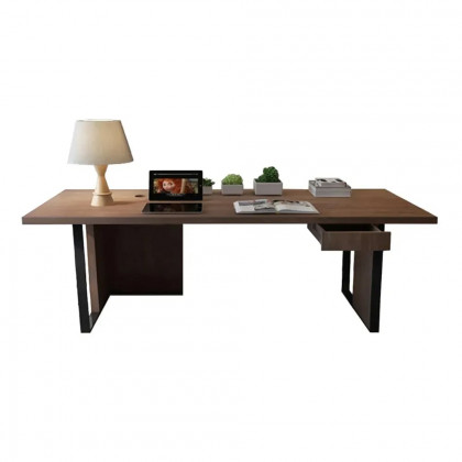 HMR Rectangular Computer Desk with Drawer - Natural
