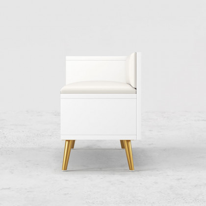 HMR Yellar Series Modern 39" Shoe Rack Bench - White