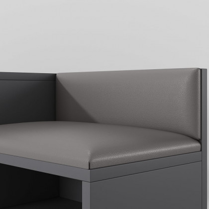 HMR Yellar Series Modern 39" Shoe Rack Bench - Gray
