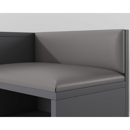 HMR Yellar Series Modern 39" Shoe Rack Bench - Gray