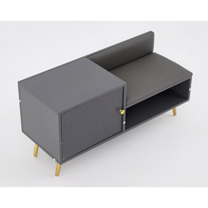 HMR Yellar Series Modern 39" Shoe Rack Bench - Gray