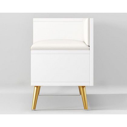 HMR Yellar Series Modern 31" Shoe Rack Bench - White